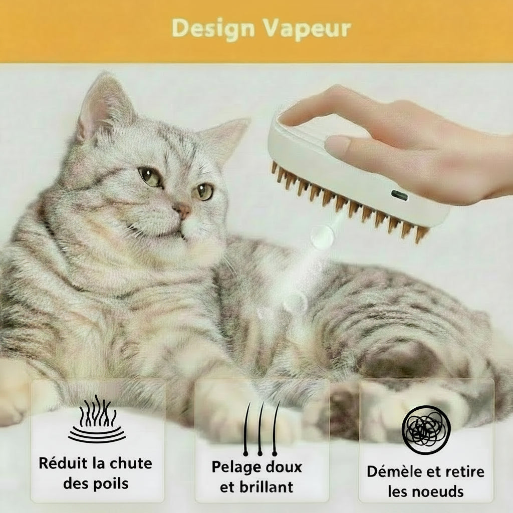 Brosse à Vapeur 3-en-1 pour chat & chien AF PETS™ 
