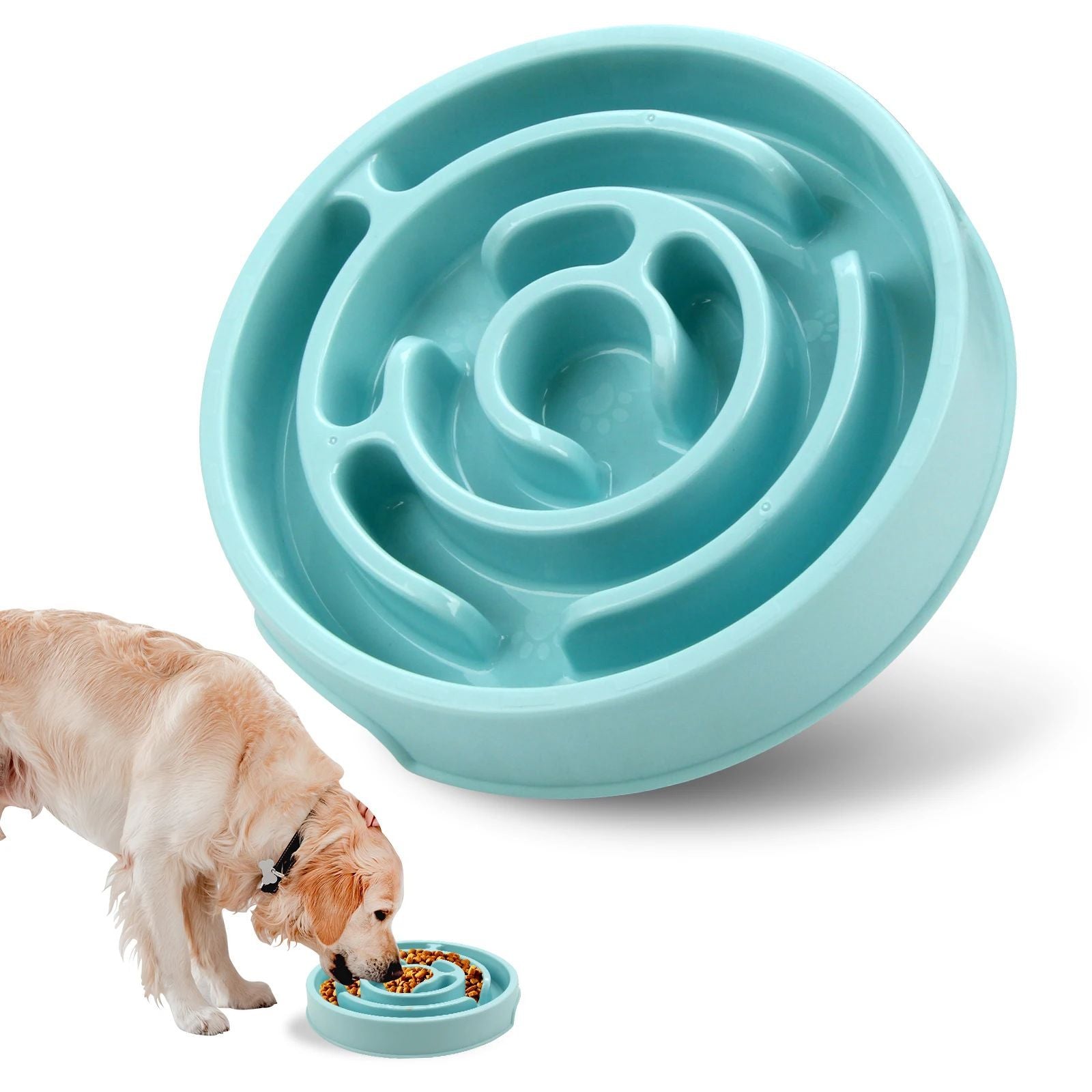 Gamelle anti glouton bleu pour chat et chien 